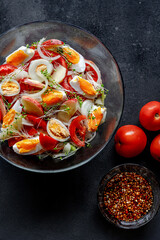 Home Made Red Apple Tomato Egg Salad