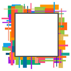 Colorful Random Squares Lines Copy Space