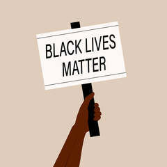 Black lives matters. Social poster, banner. Stop racism police violence. I can't breathe. Flat vector illustration