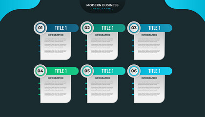 Modern Business Infographic Design with Options or Steps. Infographic Design can be used for Presentations Banner, Workflow Layout, Process Diagram, Flow Chart and Info Graph
