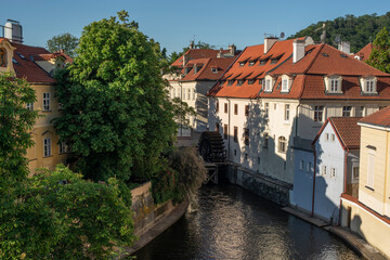 Fototapeta na wymiar Prague Czech Republic; Čertovka Mill