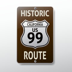 california 99 route sign