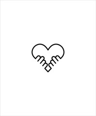heart in hand icon,vector best line icon.