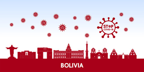 Stop coronavirus COVID-19 together vector Illustration concept.