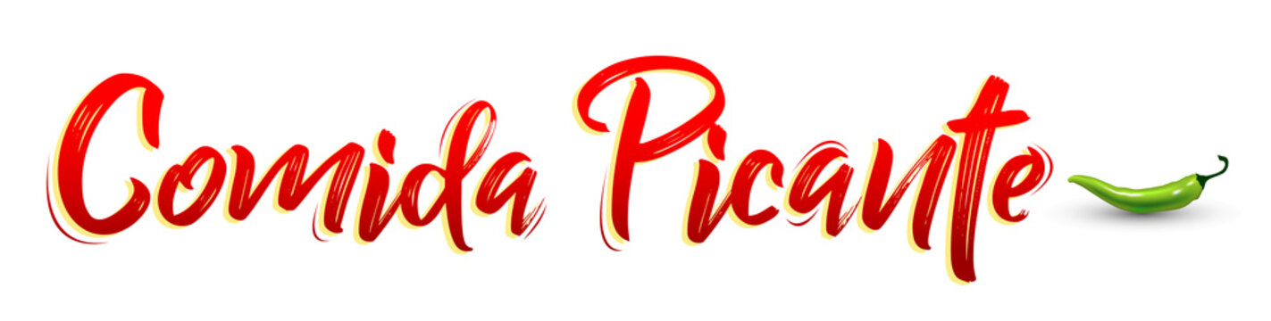 Comida Picante, Spicy Food Vector design.