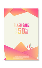 sale banner template design. triangle magenta style