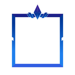 Blue diamond frame flat design