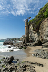 Fototapeta na wymiar The Pirates Tower At Victoria Beach In Laguna Beach, South California, USA
