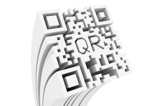 3D Render image of QR Code symbol