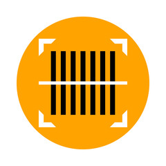 bar code scan for icon isolated on white, qr code scan digital symbol, identification data code for button scan symbol, coding bar for information price tag scan, shopping code for smartphone app