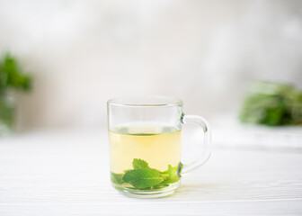 herbal tea with mint, thyme, sage