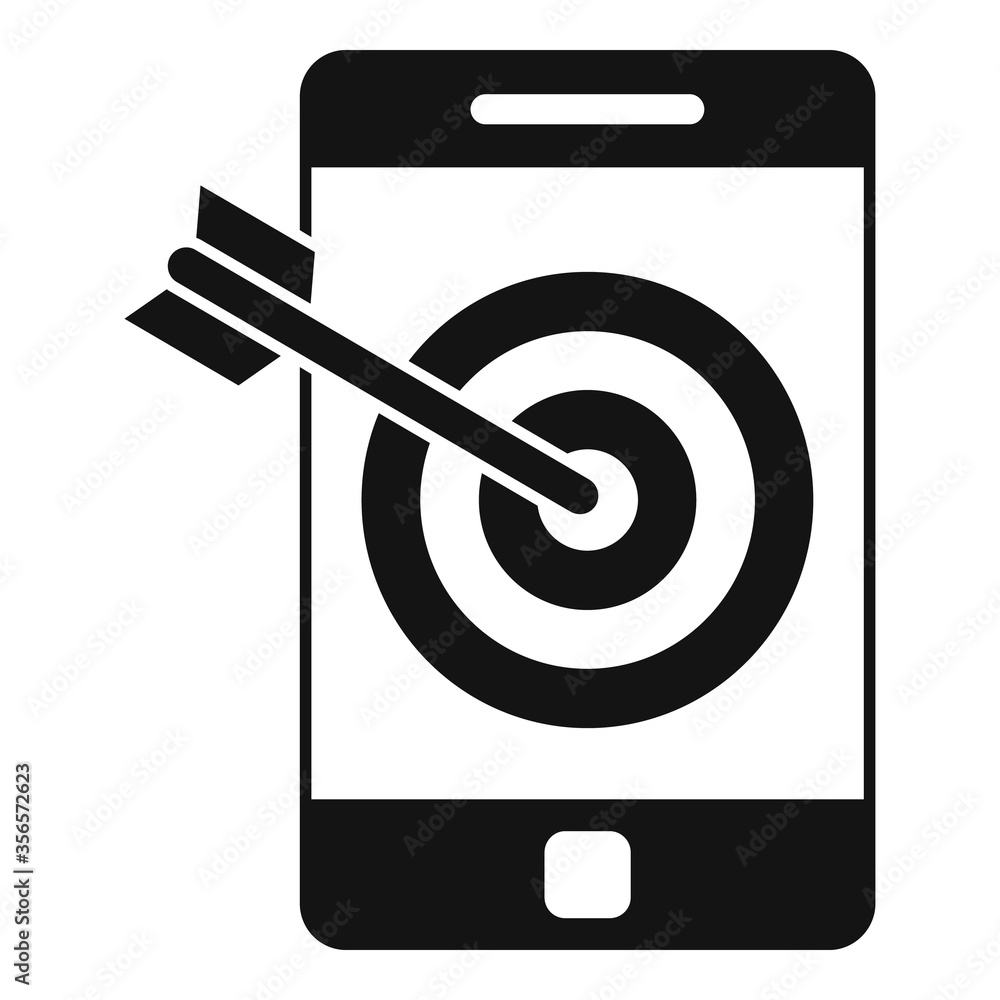 Poster smartphone target content icon. simple illustration of smartphone target content vector icon for web
