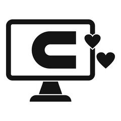 Engaging content computer icon. Simple illustration of engaging content computer vector icon for web design isolated on white background