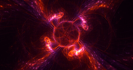 3D rendering abstract multicolor fractal light background
