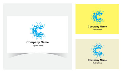 C Letter Logo Design Template With Flower. This Logo For Design Company Or Other Company.