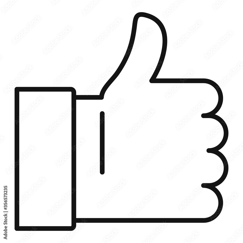 Poster thumb up icon. outline thumb up vector icon for web design isolated on white background