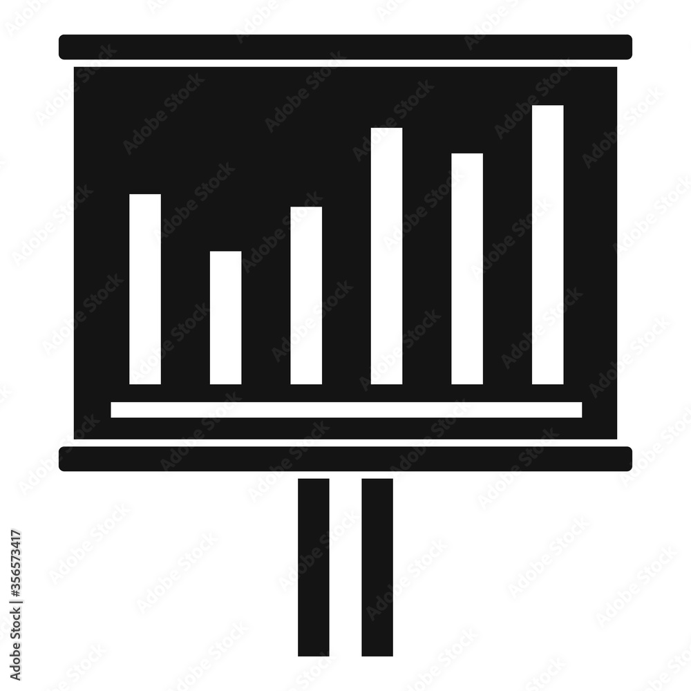 Poster graph chart office banner icon. simple illustration of graph chart office banner vector icon for web