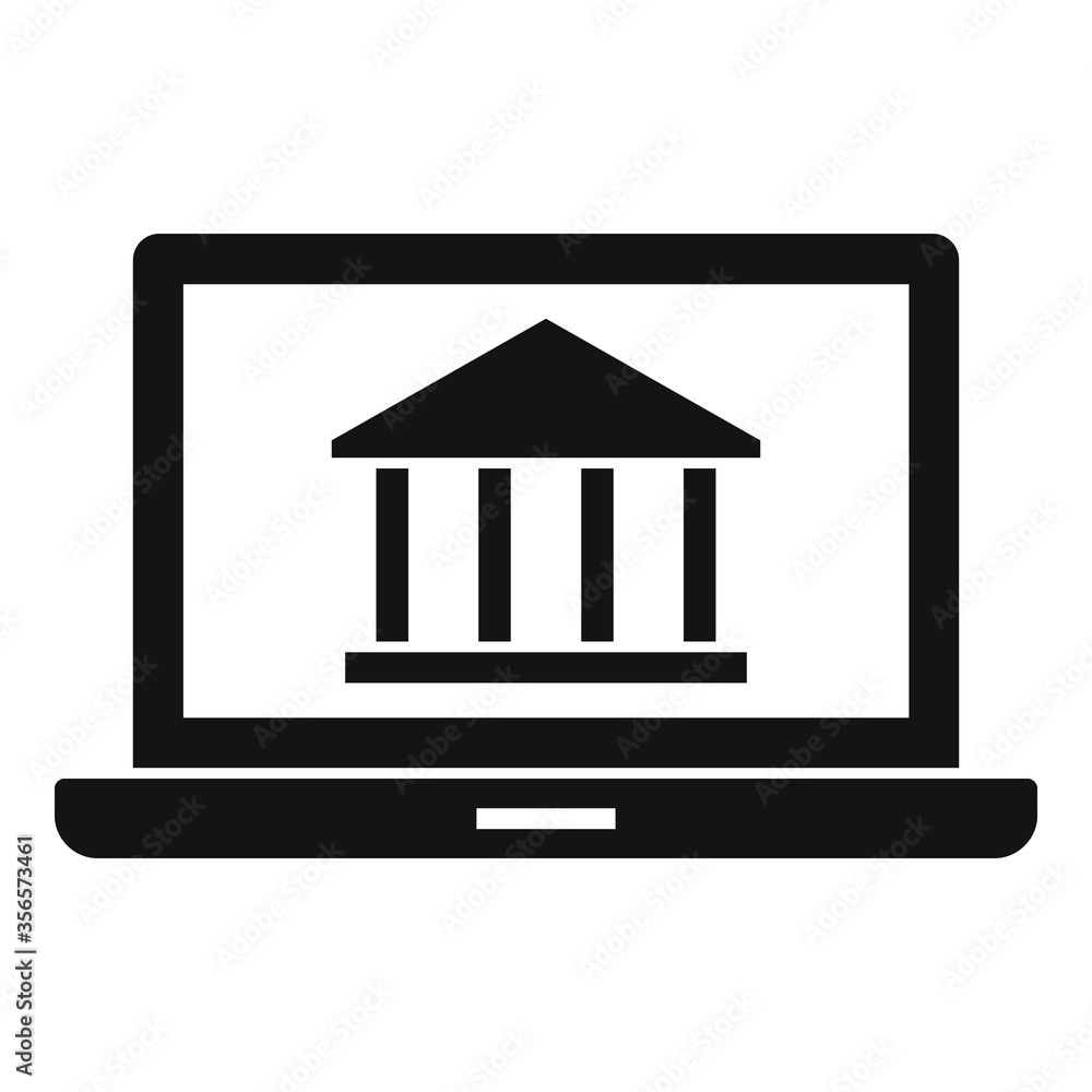Poster laptop web banking icon. simple illustration of laptop web banking vector icon for web design isolat