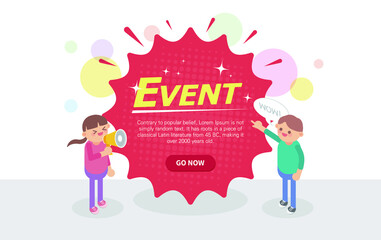 이벤트 홍보 캐릭터와 배경