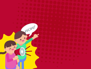 이벤트 홍보 캐릭터와 배경