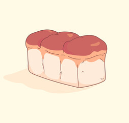 손그로 그린 식빵 벡터