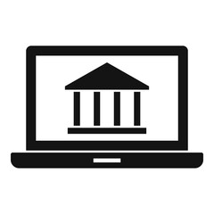 Laptop web banking icon. Simple illustration of laptop web banking vector icon for web design isolated on white background