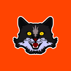Cat head mascot logo template, vector illustration of a cat