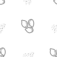 Nuts Pattern. Hand drawn food seamless background