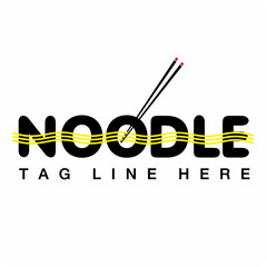 Instant noodles logo with text , vector logo icon template.