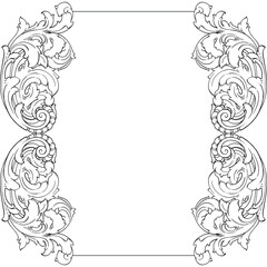 Classical baroque vector of vintage element for design. Decorative design element filigree calligraphy vector. You can use for wedding decoration of greeting card and laser cutting.