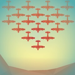 Obraz premium faceted glider planes