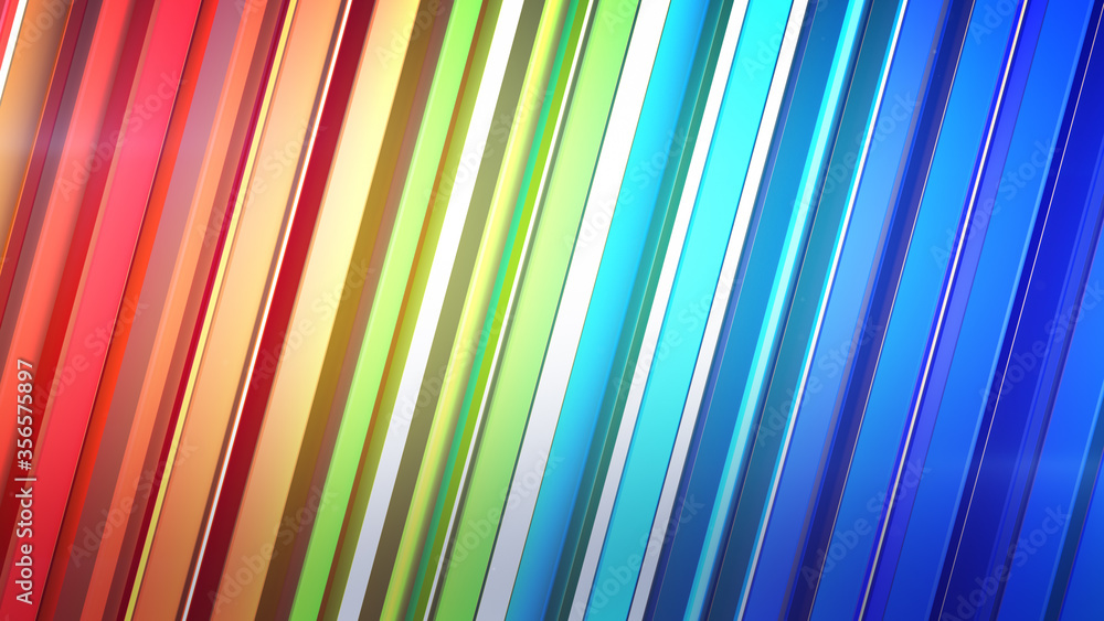 Poster glossy and shiny bars 3d rendering illustration