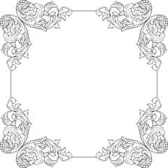 Classical baroque vector of vintage element for design. Decorative design element filigree calligraphy vector. You can use for wedding decoration of greeting card and laser cutting.