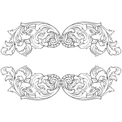 Classical baroque vector of vintage element for design. Decorative design element filigree calligraphy vector. You can use for wedding decoration of greeting card and laser cutting.
