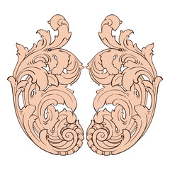 Classical baroque vector of vintage element for design. Decorative design element filigree calligraphy vector. You can use for wedding decoration of greeting card and laser cutting.