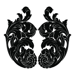 Classical baroque vector of vintage element for design. Decorative design element filigree calligraphy vector. You can use for wedding decoration of greeting card and laser cutting.