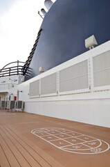 Dream vacation or holiday on MSC Cruises luxury cruise ship or cruiseship liner with blue funnel...