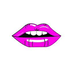 female lips, drawing, vector, isolate, Sticker