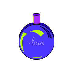 women's perfume - drawing, vector, isolate, Sticker