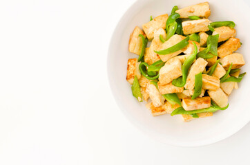 豆腐とピーマンの炒め物