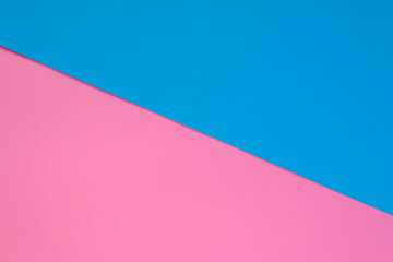 Two tone blue and pink color paper. empty space for background design.