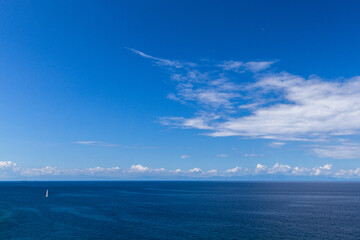 sailing in blue mediterranean sea