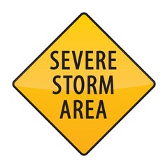 severe storm area warning sign