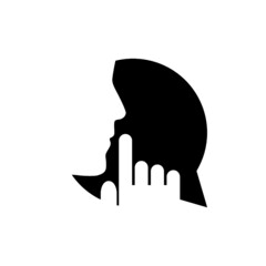 Keep quiet icon. Silent please sign isolated on white background - obrazy, fototapety, plakaty