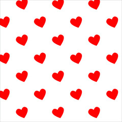 Simple hearts vector patterns. Valentines or thanksgiving day  concept. Graphic background design made of red heart with white background.