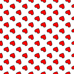 Simple hearts vector patterns. Valentines or thanksgiving day  concept. Graphic background design made of red heart with white background.