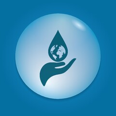 hand holding water drop icon