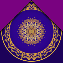 Template greeting card, invitation. Mandala design. Vector illustration.