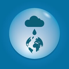 clouds and earth icon