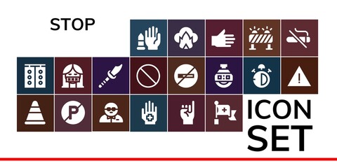 stop icon set